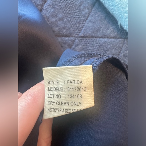 Theory Navy Silk-Blend Sleeveless Farica Shift Dress - Picture 4 of 4